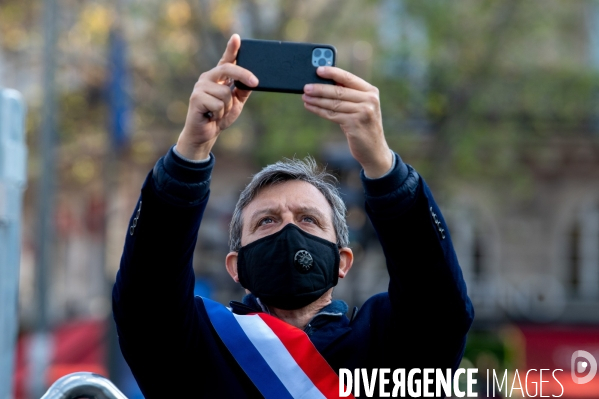 Manifestation à la mémoire de Samuel Paty, professeur décapité par un islamiste.