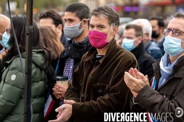 Manifestation à la mémoire de Samuel Paty, professeur décapité par un islamiste.