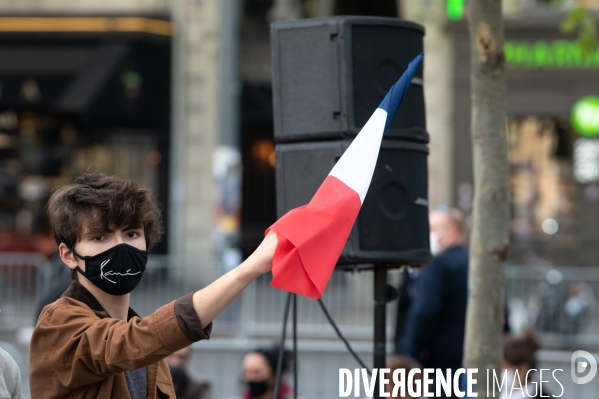 Manifestation à la mémoire de Samuel Paty, professeur décapité par un islamiste.