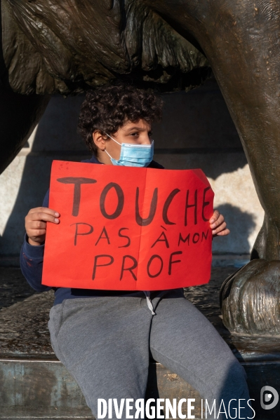 Manifestation à la mémoire de Samuel Paty, professeur décapité par un islamiste.