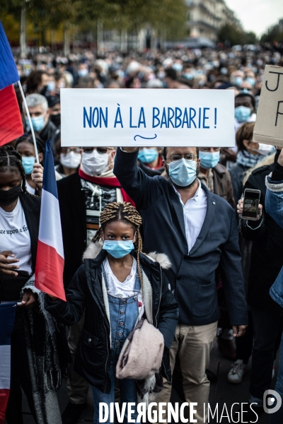 Rassemblement en hommage à Samuel Paty