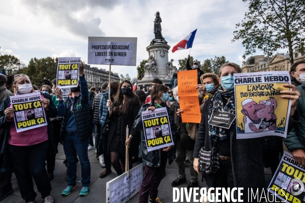 Rassemblement en hommage à Samuel Paty