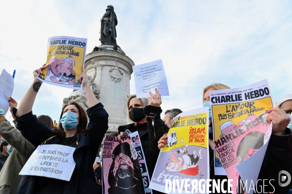 Rassemblement en hommage à Samuel Paty