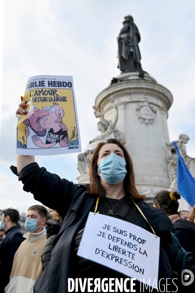 Rassemblement en hommage à Samuel Paty