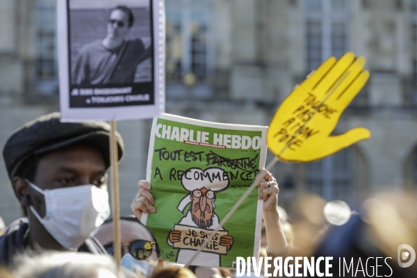 Hommage à Samuel PATY à Bordeaux