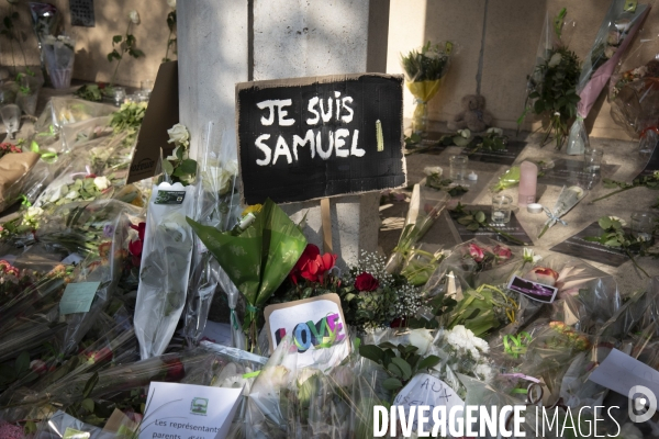 Hommages au professeur assassiné au collège du Bois d Aulne