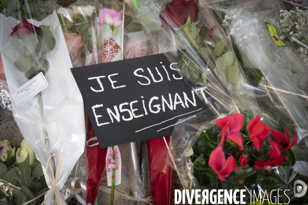 Hommages au professeur assassiné au collège du Bois d Aulne