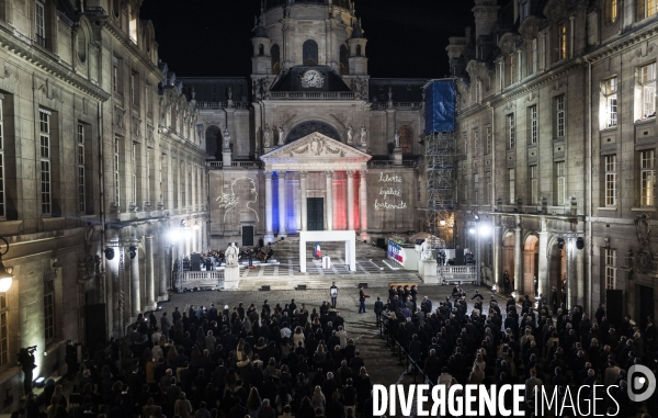 Hommage national à Samuel Paty, la Sorbonne