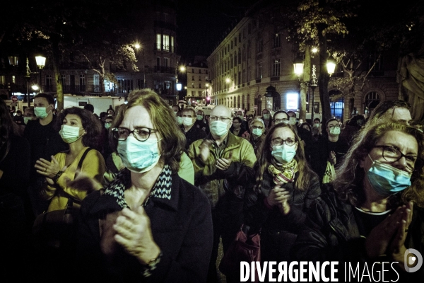 Hommage National à Samuel Paty place de la Sorbonne