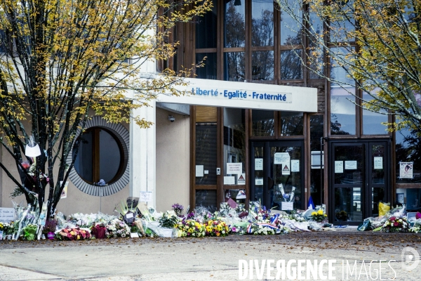 Hommage a Samuel Paty devant le college du Bois d Aulne