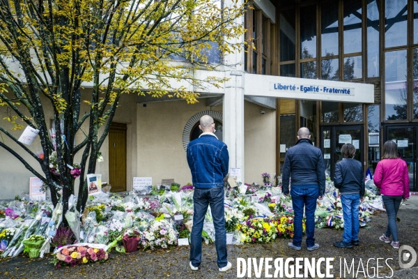 Hommage a Samuel Paty devant le college du Bois d Aulne