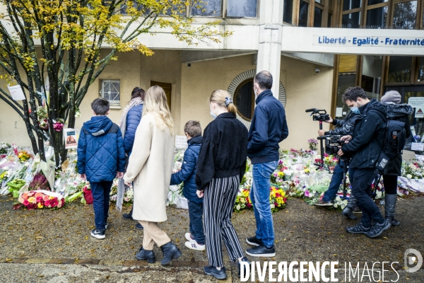 Hommage a Samuel Paty devant le college du Bois d Aulne