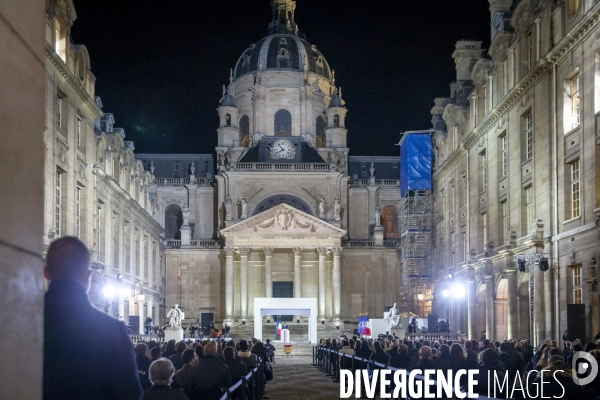 Hommage national à Samuel Paty dans la cour de la Sorbonne