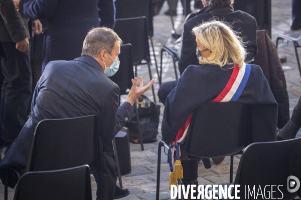 Hommage national à Samuel Paty dans la cour de la Sorbonne