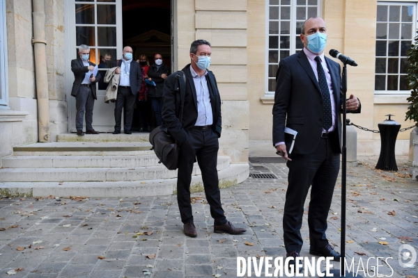 Jean castex premier ministre reçoit les partenaires sociaux à l occasion de la 2ème conférence du dialogue social