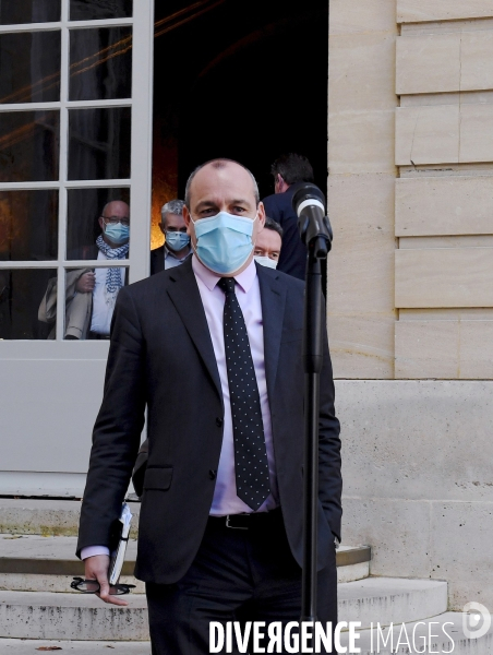 Jean castex premier ministre reçoit les partenaires sociaux à l occasion de la 2ème conférence du dialogue social