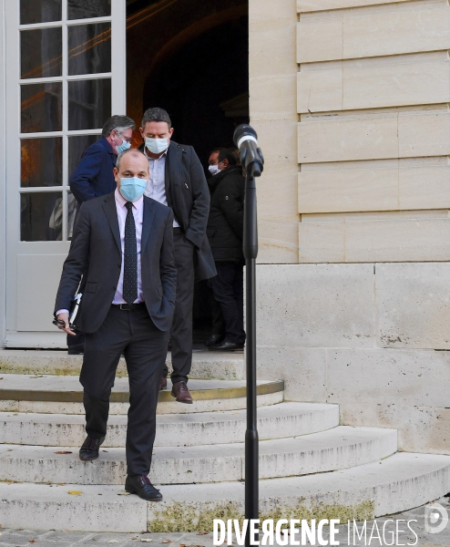 Jean castex premier ministre reçoit les partenaires sociaux à l occasion de la 2ème conférence du dialogue social