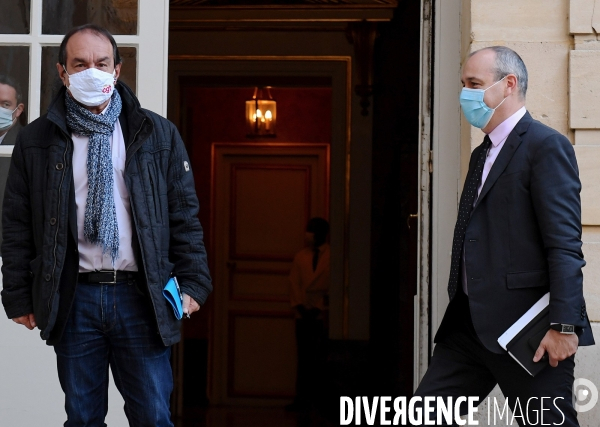 Jean castex premier ministre reçoit les partenaires sociaux à l occasion de la 2ème conférence du dialogue social