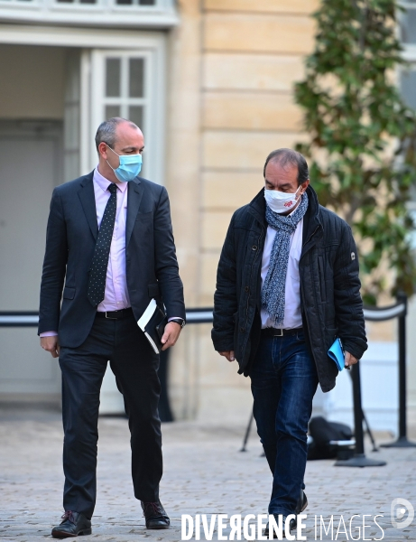 Jean castex premier ministre reçoit les partenaires sociaux à l occasion de la 2ème conférence du dialogue social