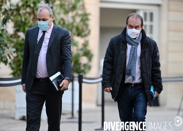 Jean castex premier ministre reçoit les partenaires sociaux à l occasion de la 2ème conférence du dialogue social