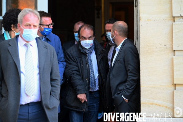 Jean castex premier ministre reçoit les partenaires sociaux à l occasion de la 2ème conférence du dialogue social