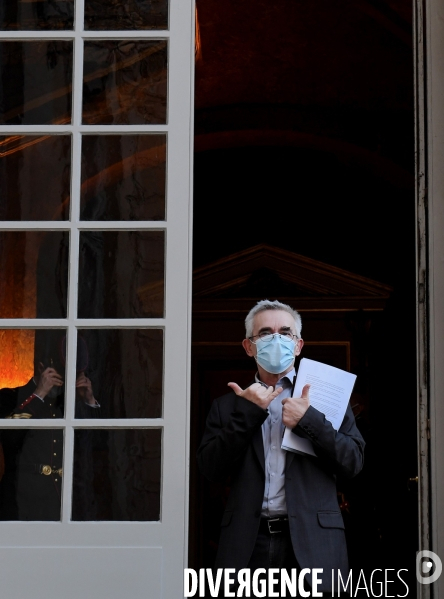 Jean castex premier ministre reçoit les partenaires sociaux à l occasion de la 2ème conférence du dialogue social