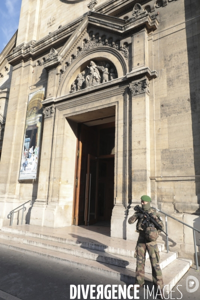Securite renforcee autour de l eglise notre dame des champs a paris