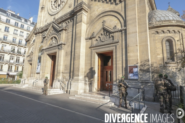 Securite renforcee autour de l eglise notre dame des champs a paris