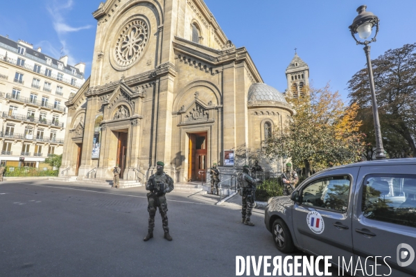 Securite renforcee autour de l eglise notre dame des champs a paris