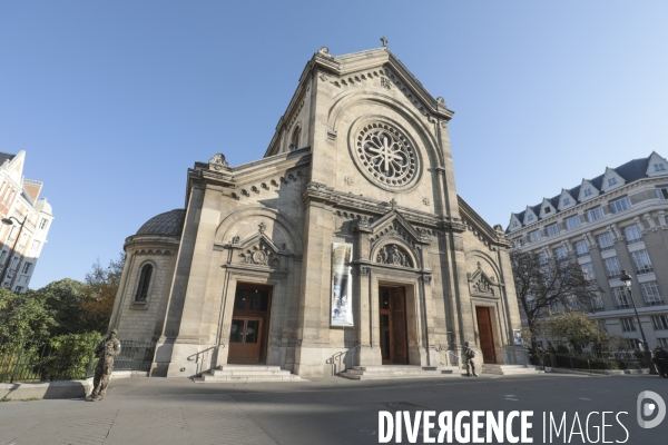 Securite renforcee autour de l eglise notre dame des champs a paris