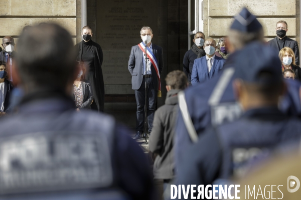 Pierre HURMIC Bordeaux, Minute de silence pour l assassinat de Samuel PATY