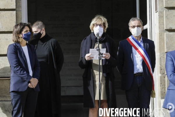 Pierre HURMIC Bordeaux, Minute de silence pour l assassinat de Samuel PATY