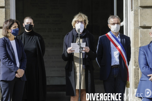 Pierre HURMIC Bordeaux, Minute de silence pour l assassinat de Samuel PATY