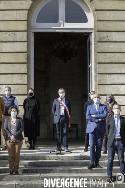 Pierre HURMIC Bordeaux, Minute de silence pour l assassinat de Samuel PATY