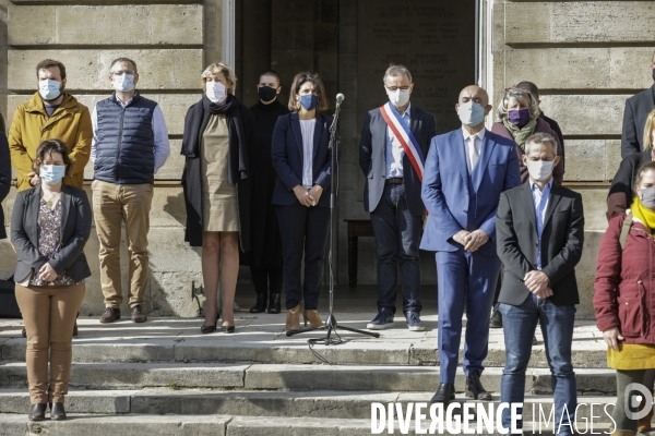 Pierre HURMIC Bordeaux, Minute de silence pour l assassinat de Samuel PATY