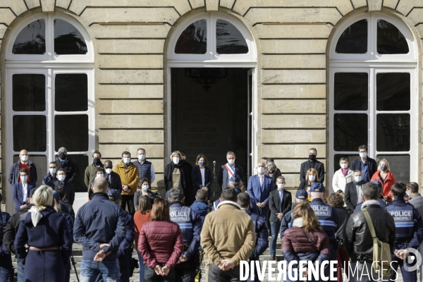 Pierre HURMIC Bordeaux, Minute de silence pour l assassinat de Samuel PATY