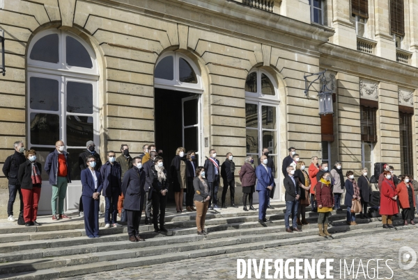 Pierre HURMIC Bordeaux, Minute de silence pour l assassinat de Samuel PATY