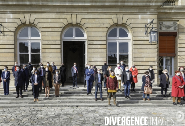 Pierre HURMIC Bordeaux, Minute de silence pour l assassinat de Samuel PATY