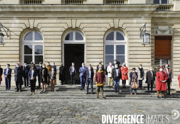 Pierre HURMIC Bordeaux, Minute de silence pour l assassinat de Samuel PATY