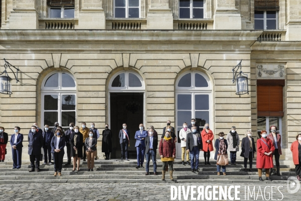 Pierre HURMIC Bordeaux, Minute de silence pour l assassinat de Samuel PATY