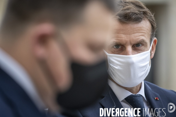 Emmanuel Macron recçoit le PM d Estonie