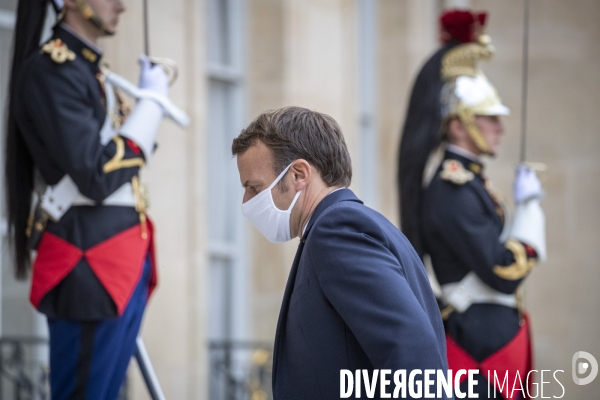 Emmanuel Macron recçoit le PM d Estonie