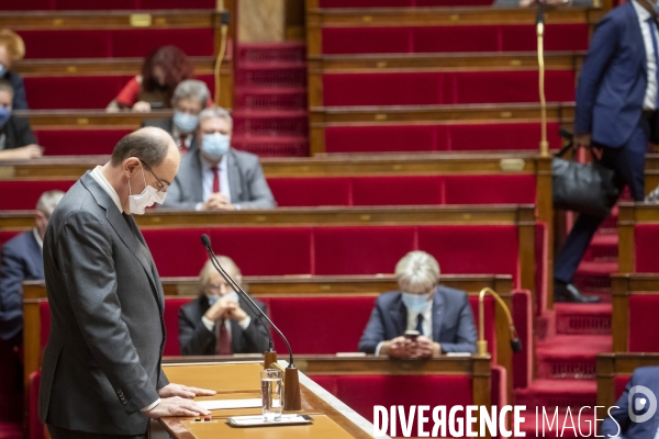 Jean Castex à l Assemblée : reconfinement et minute de silence pour l attentat de Nice