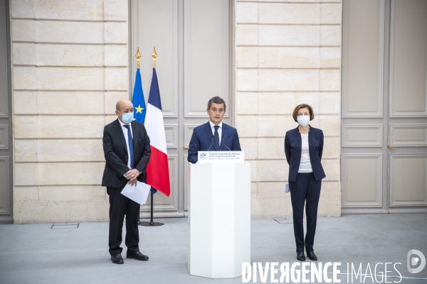 Parly, Darmanin, Le Drian: point presse après un Conseil de Défense