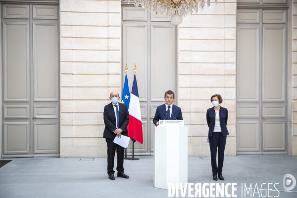 Parly, Darmanin, Le Drian: point presse après un Conseil de Défense