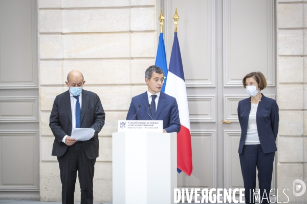 Parly, Darmanin, Le Drian: point presse après un Conseil de Défense