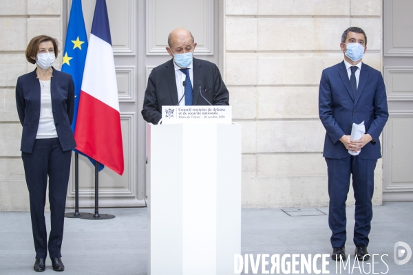 Parly, Darmanin, Le Drian: point presse après un Conseil de Défense