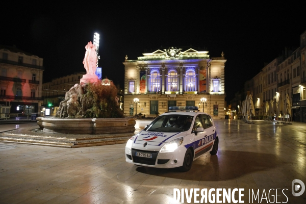 Controles de Police pour la première soirée de Couvre-feu à Montpellier