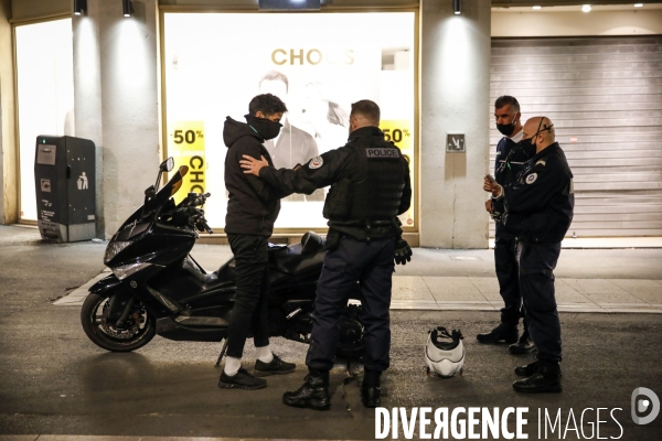 Controles de Police pour la première soirée de Couvre-feu à Montpellier