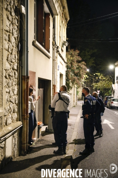 Controles de Police pour la première soirée de Couvre-feu à Montpellier